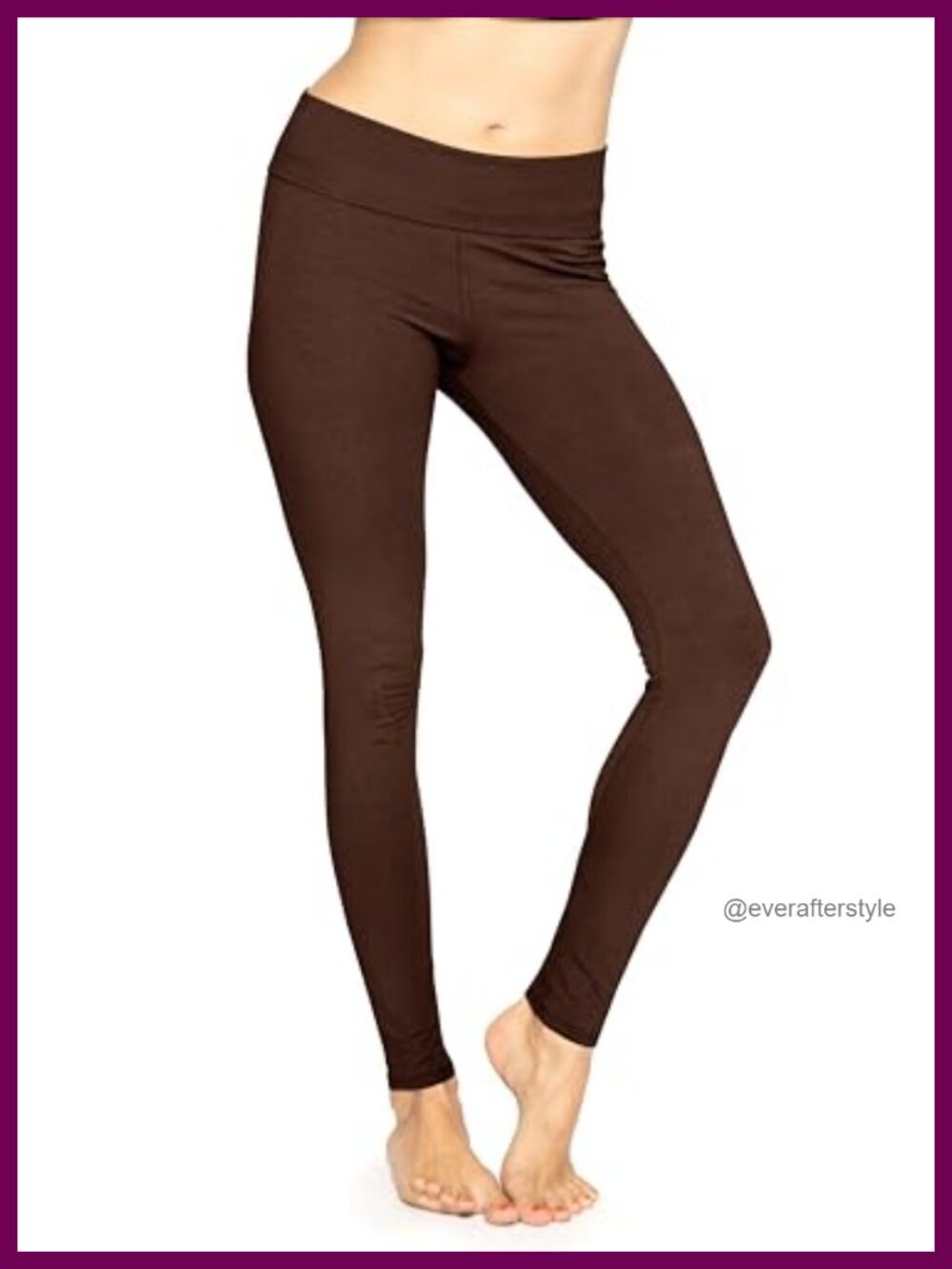 Cotton Stretch Foldover Waist Leggings Yoga Pants Plus Size